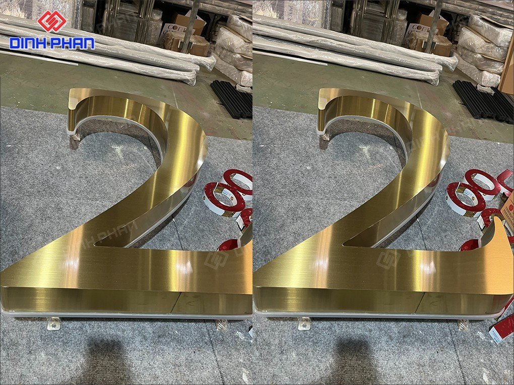 Quy trình Làm bảng hiệu chữ inox Xước